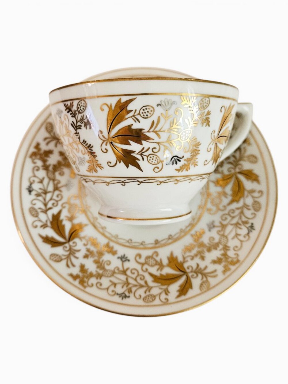 Vintage Hand Painted Gold Trimmed Lefton Tea Cup and Saucer - Picture 2 of 6